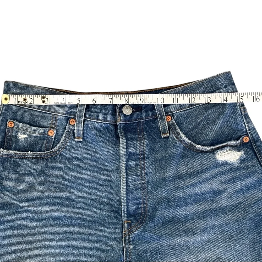 Levi's 501 Original Fit Cutoff Denim Shorts Distressed Blue Size 29 - Picture 9 of 11